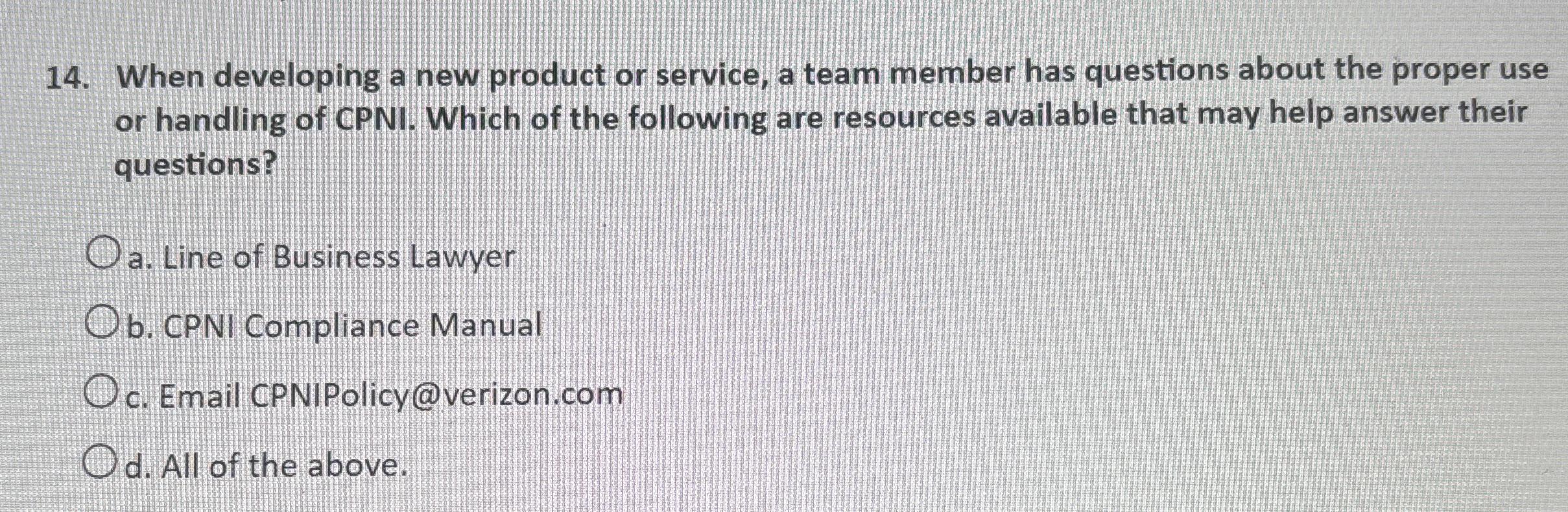  When developing a new product or service, a team member has