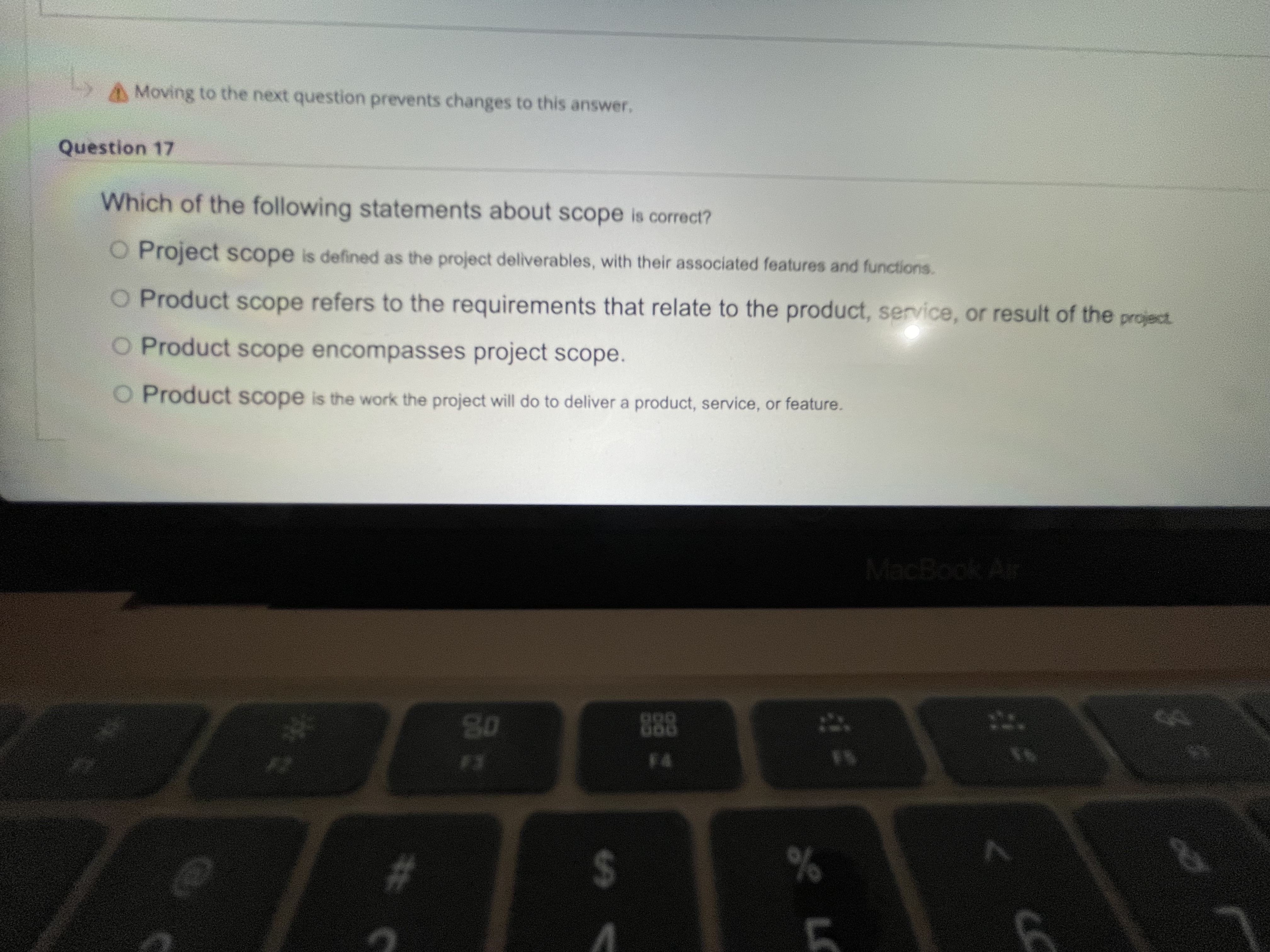  Moving to the next question prevents changes to this answer. Question