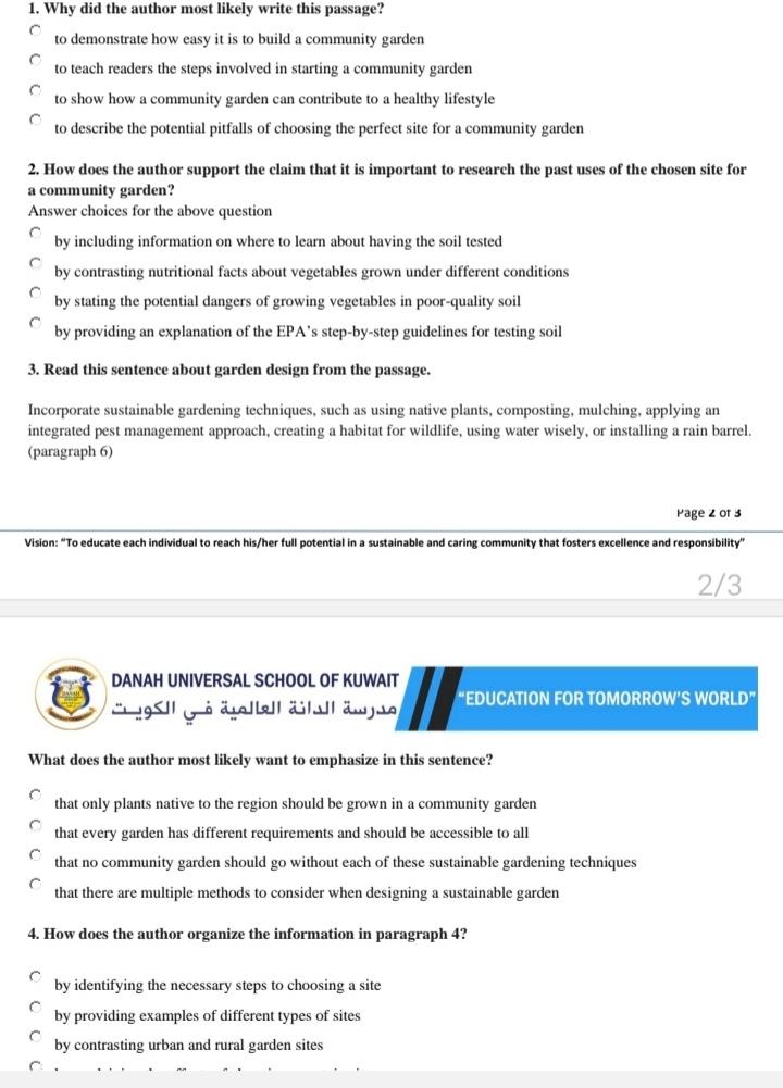  Why did the author most likely write this passage? to demonstrate