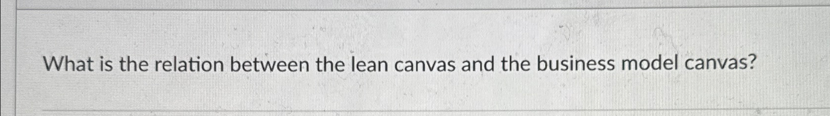  What is the relation between the lean canvas and the business