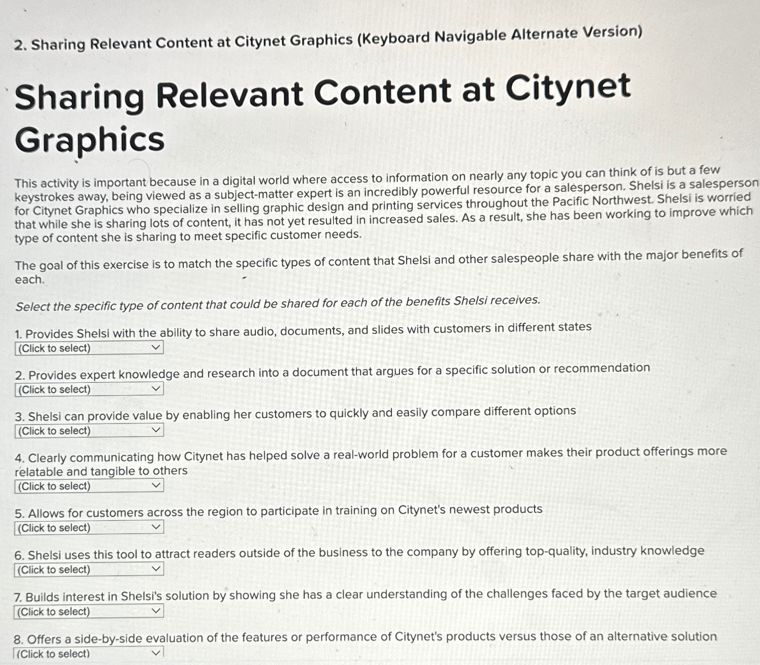  Sharing Relevant Content at Citynet Graphics (Keyboard Navigable Alternate Version) Sharing