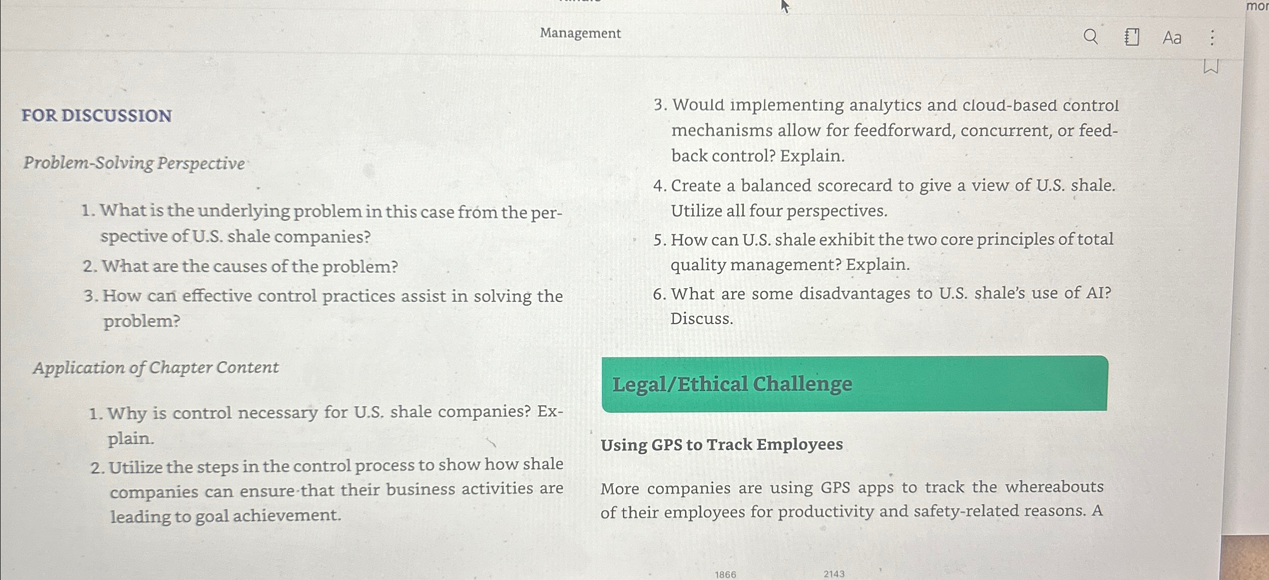  Management FOR DISCUSSION Problem-Solving Perspective What is the underlying problem in