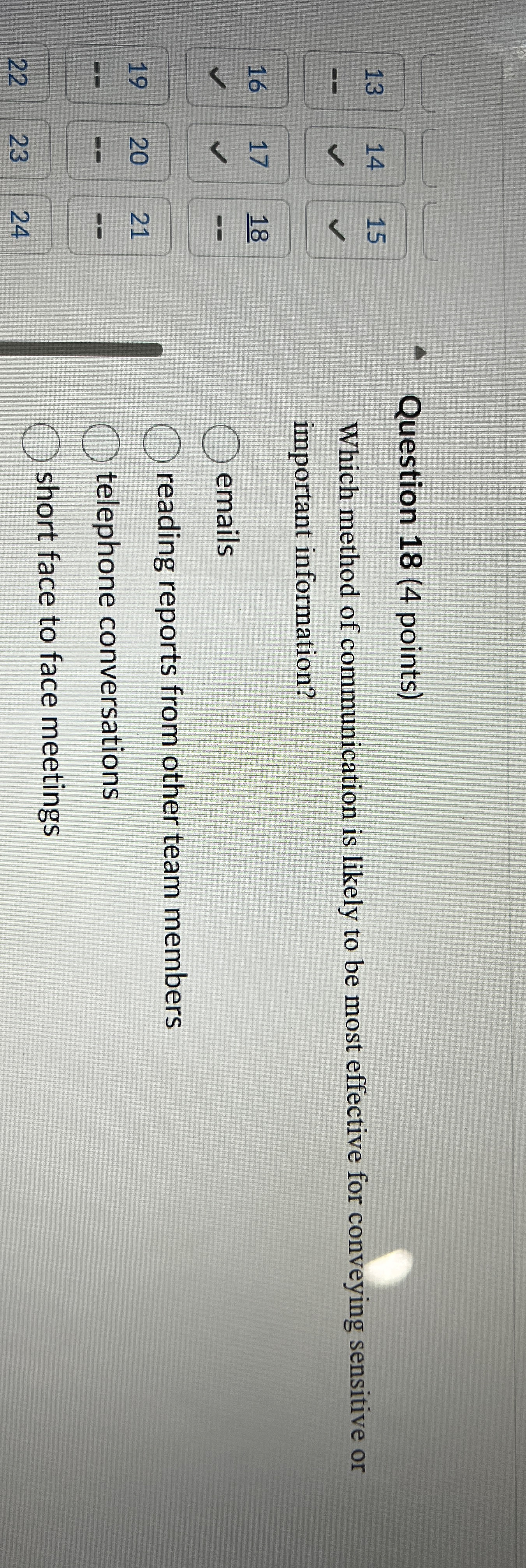  13 --,14,15 16,18? 19 20,21 - 22 23 24 Question 18(4