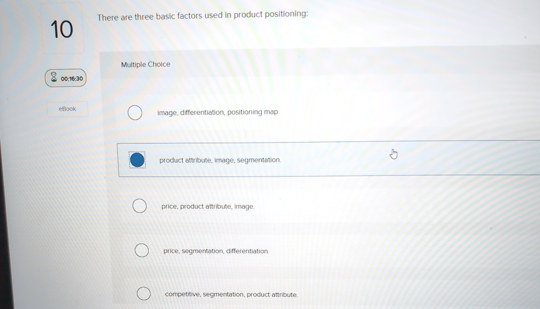  10 There are three basic factors used in product positioning: Multiple