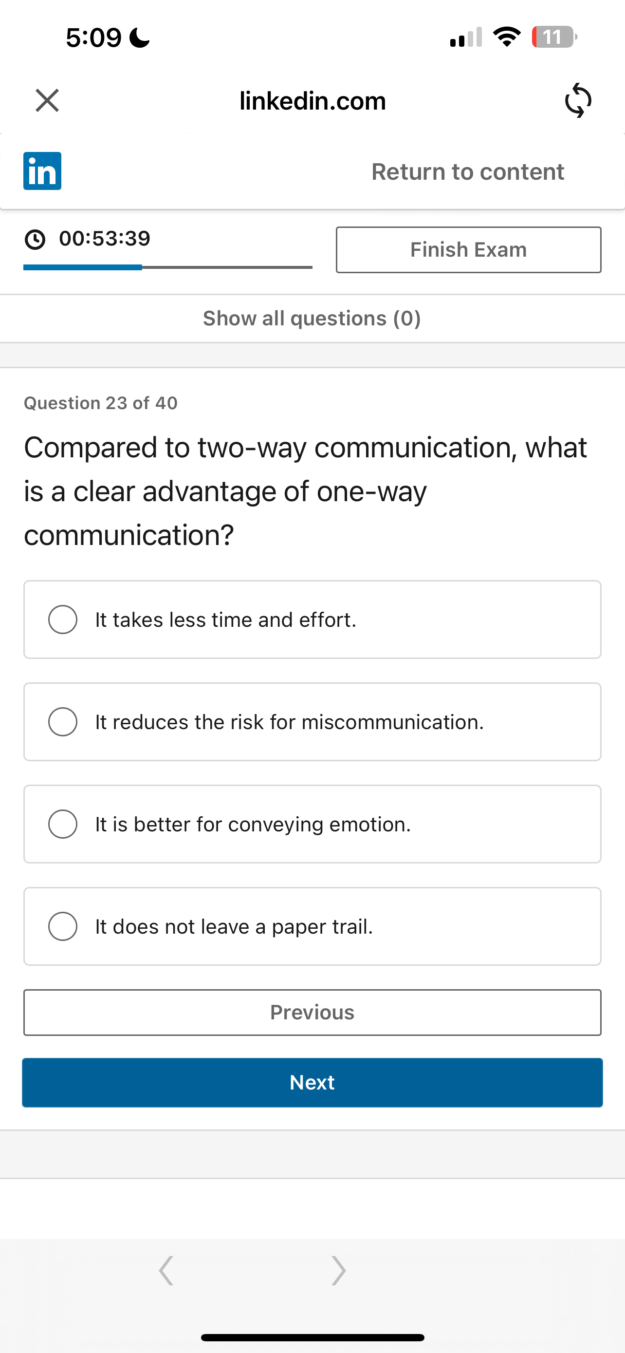  5:09 all 11 linkedin.com in Return to content (c)00:53:39 Show all