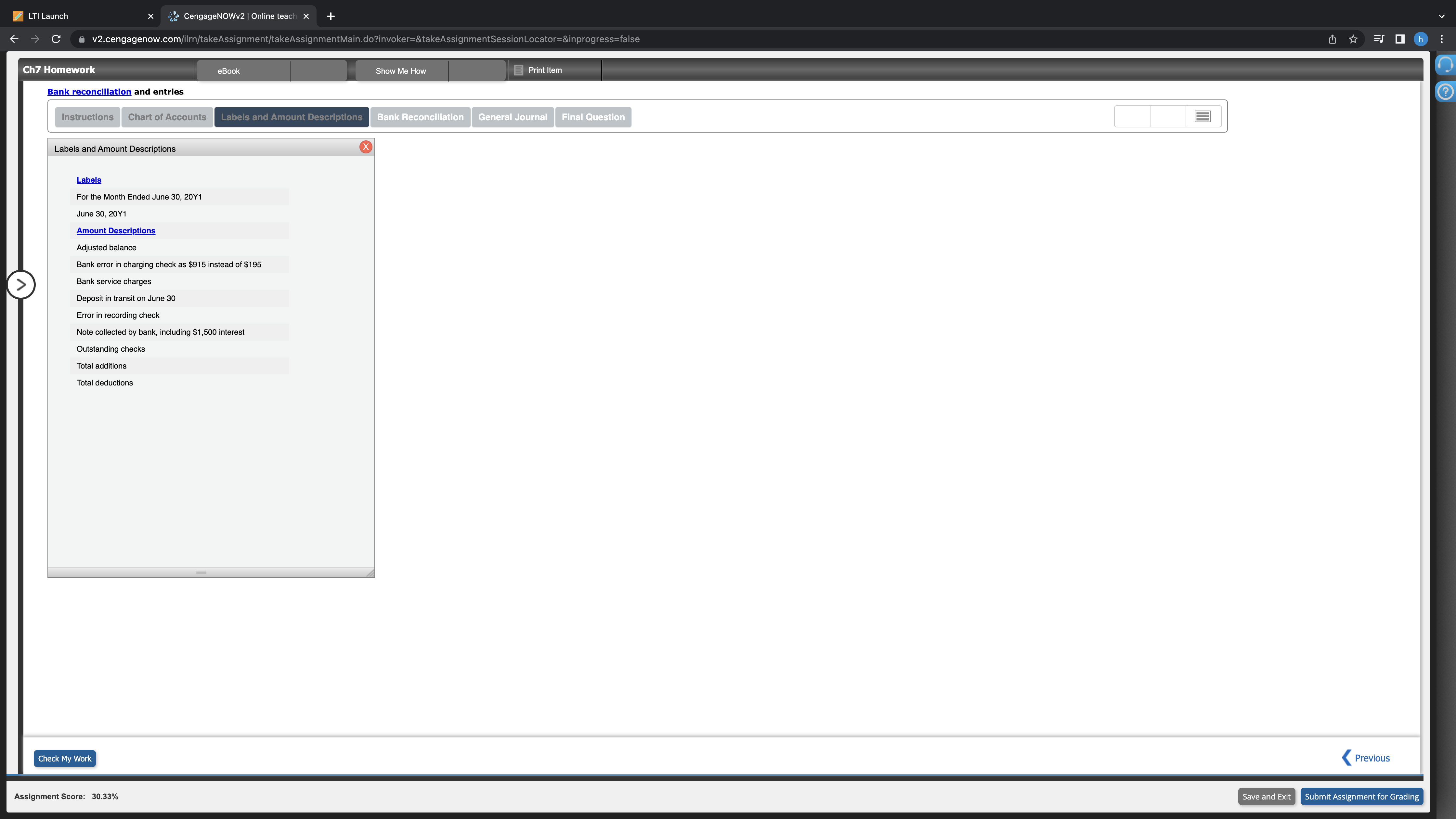 20Y6: 1. Cash balance according to the company's records at August 31,