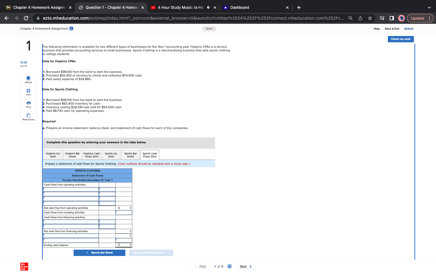 service business that provides accounting services to small businesses. Sports Clothing is