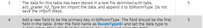  3 The data for this table has been stored in a