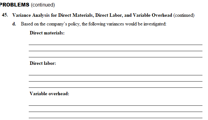 Materials Costs at Standard Rate (Flexible Budget) = AQ * AP AQ