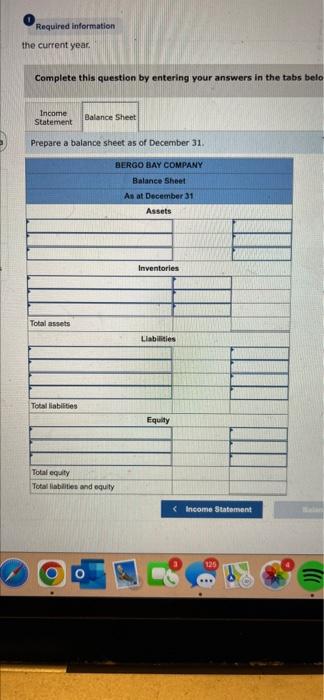 job costs; preparing income statement and balance sheet LO P1, P2, P3,
