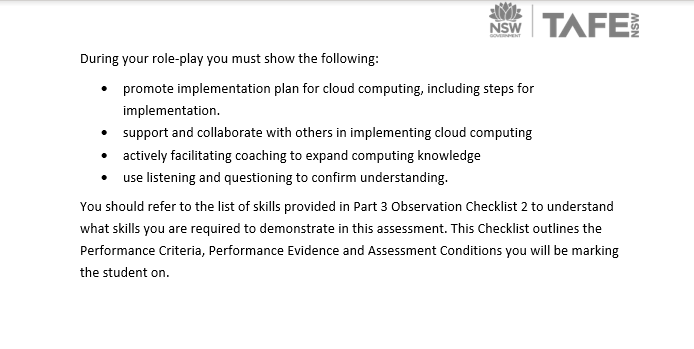 attempt this role play you must have completed Part 1 of this