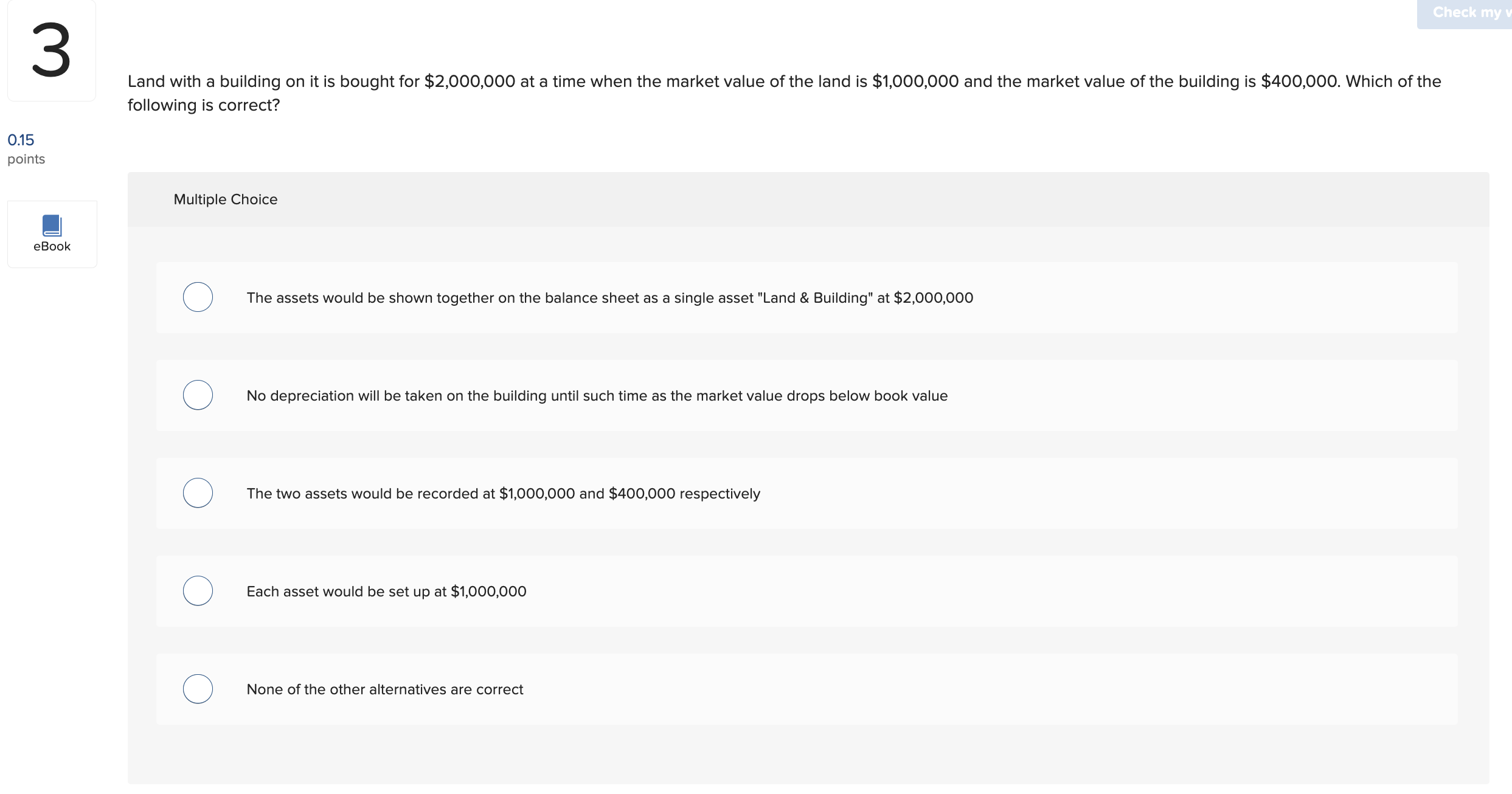 which is being depreciated on a straight-line basis over a useful life