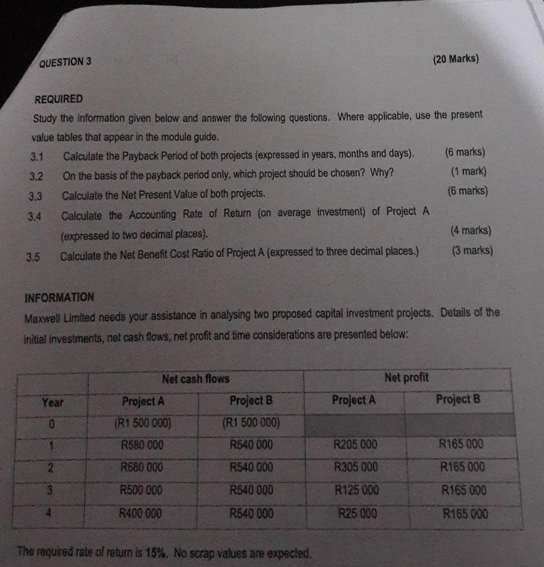 REQUIRED Study the information given below and answer the following questions.