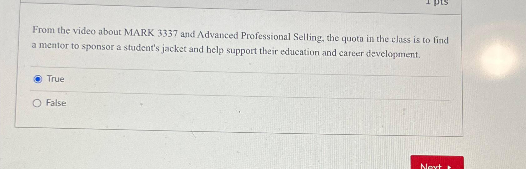  From the video about MARK 3337 and Advanced Professional Selling, the