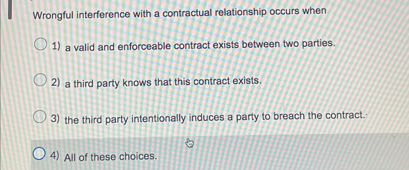 Wrongful interference with a contractual relationship occurs when a valid and