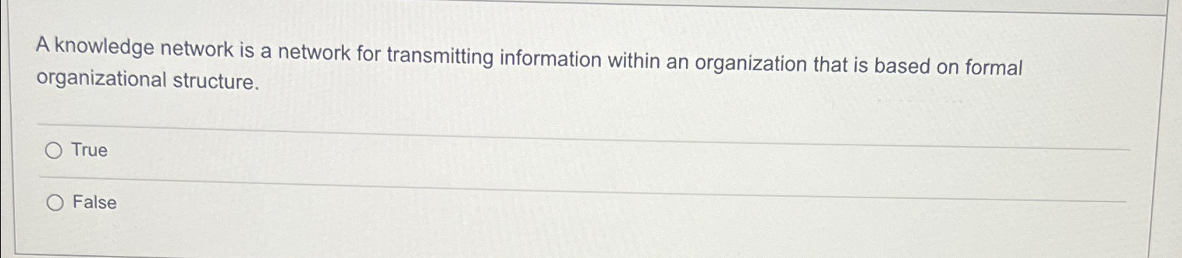  A knowledge network is a network for transmitting information within an