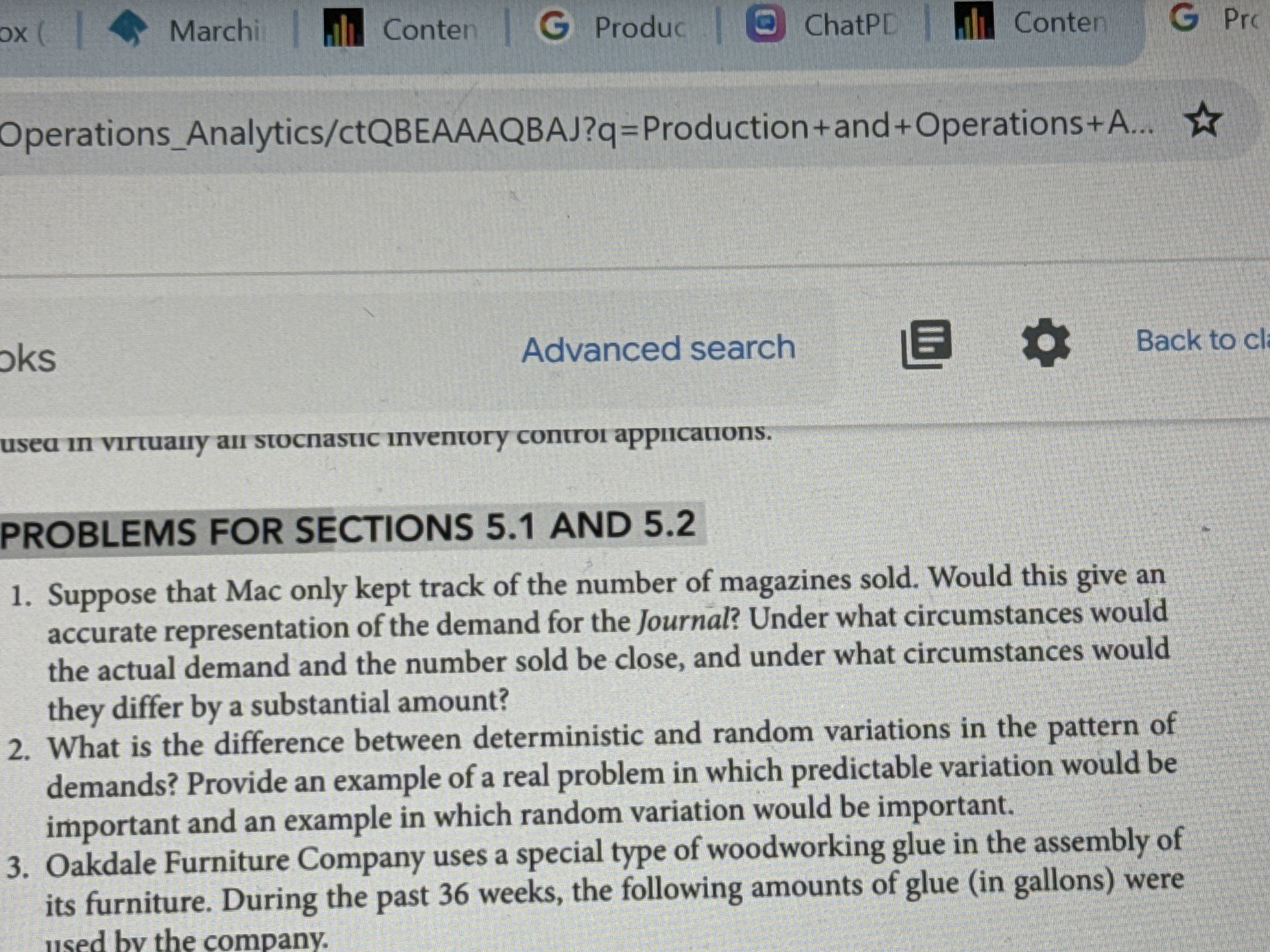  PROBLEMS FOR SECTIONS 5.1 AND 5.2 Suppose that Mac only kept