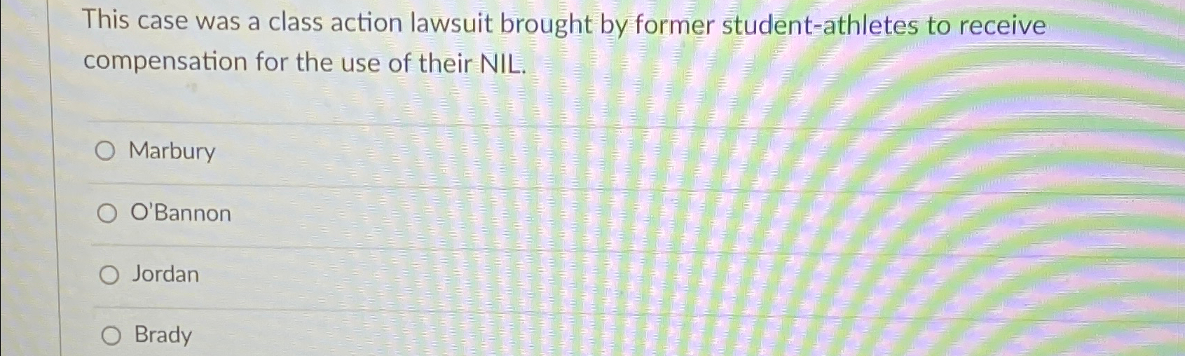  This case was a class action lawsuit brought by former student-athletes