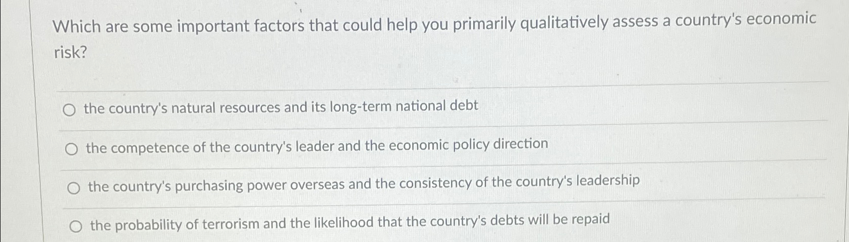  Which are some important factors that could help you primarily qualitatively