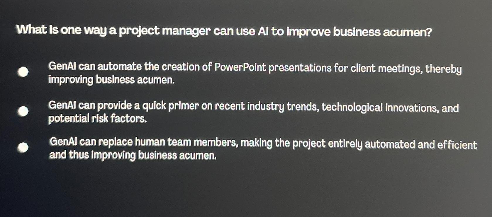  What is one way a project manager can use Al to