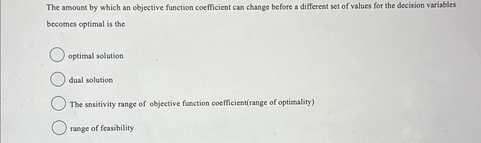  The amount by which an objective function coefficient can change before