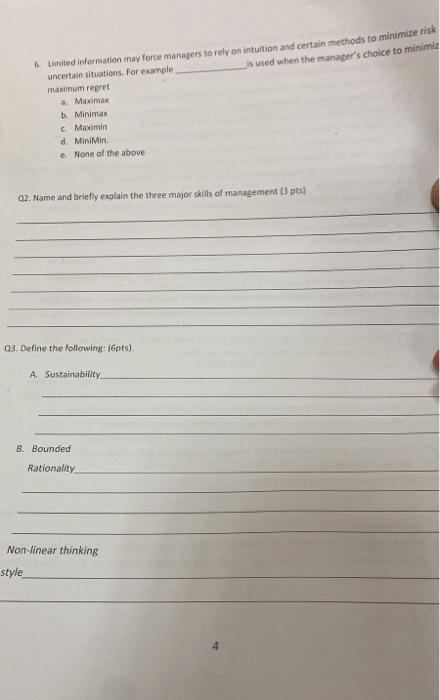 and choose one best answer. ( 6 pts] 1. Which one of