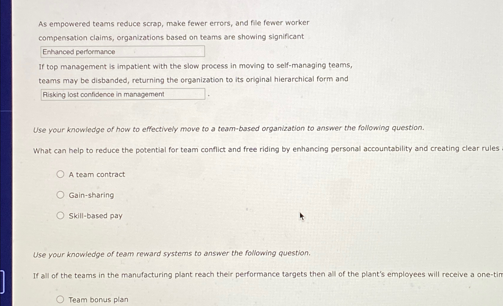  As empowered teams reduce scrap, make fewer errors, and file fewer