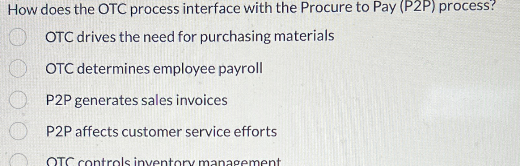  How does the OTC process interface with the Procure to Pay