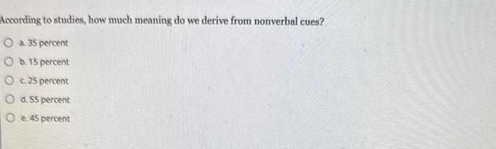  need help!!! According to studies, how much meaning do we derive