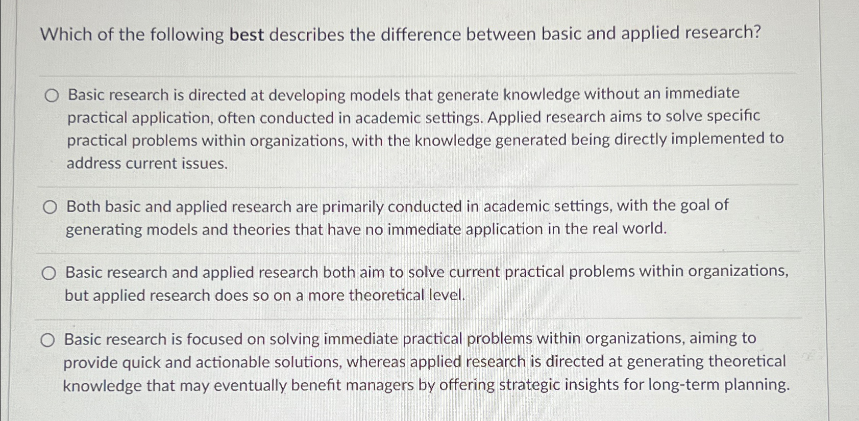  Which of the following best describes the difference between basic and