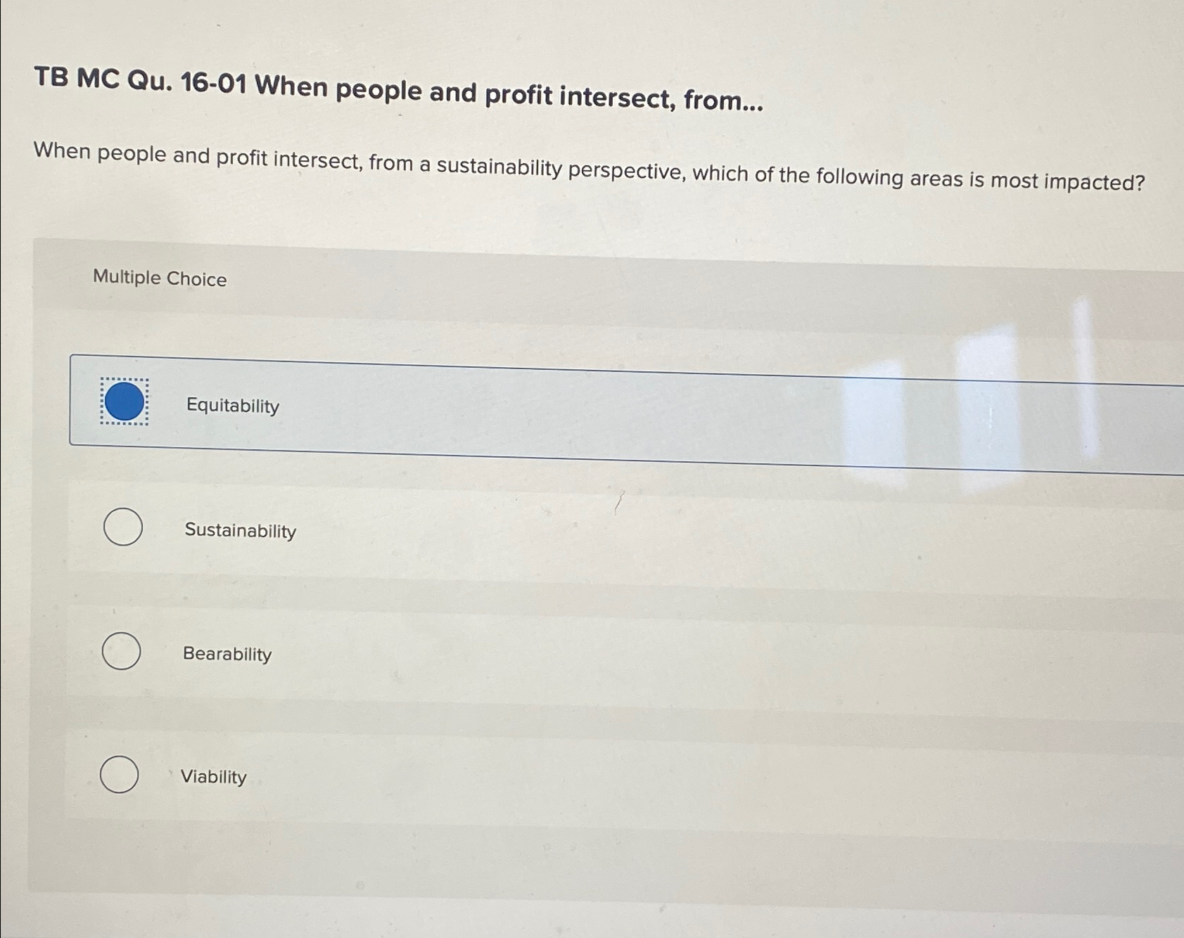  TB MC Qu.16-01 When people and profit intersect, from... When people