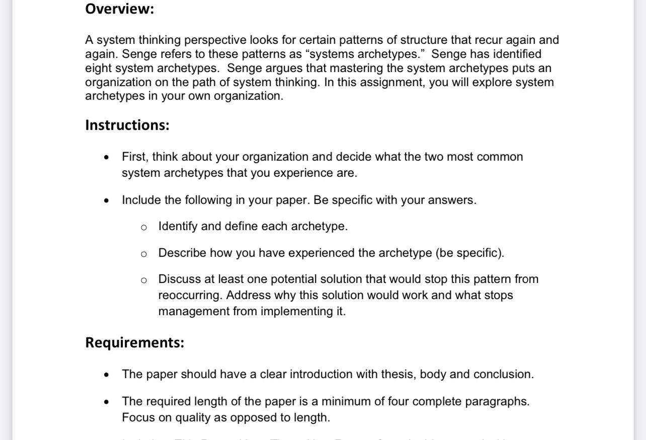  Overview: A system thinking perspective looks for certain patterns of structure