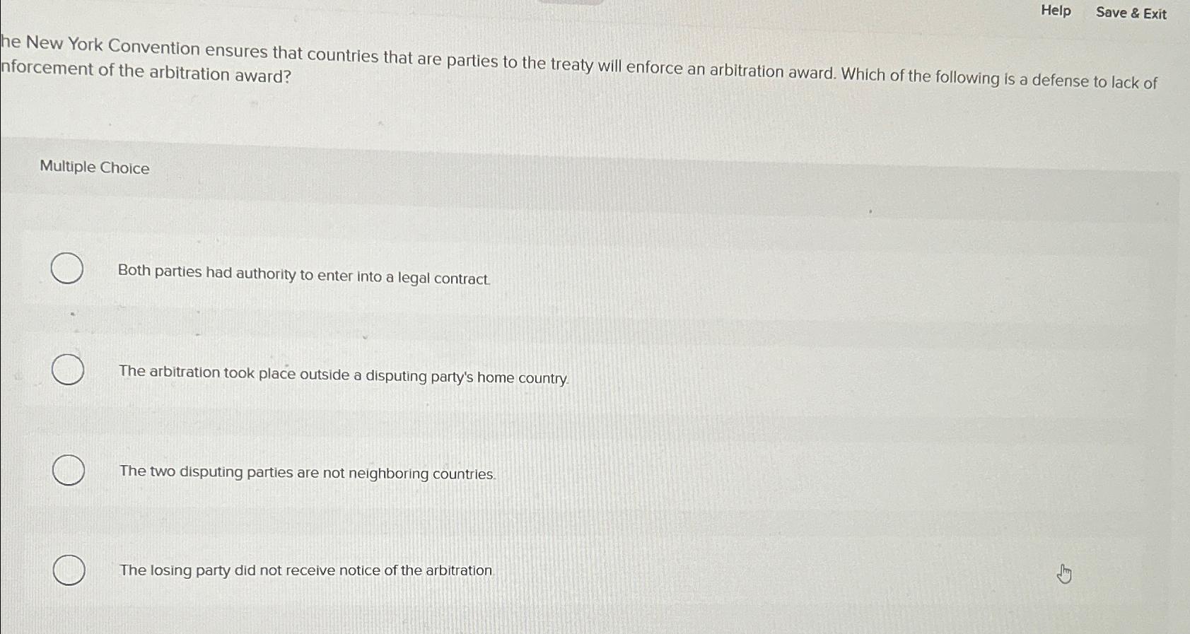 Help Save & Exit he New York Convention ensures that countries