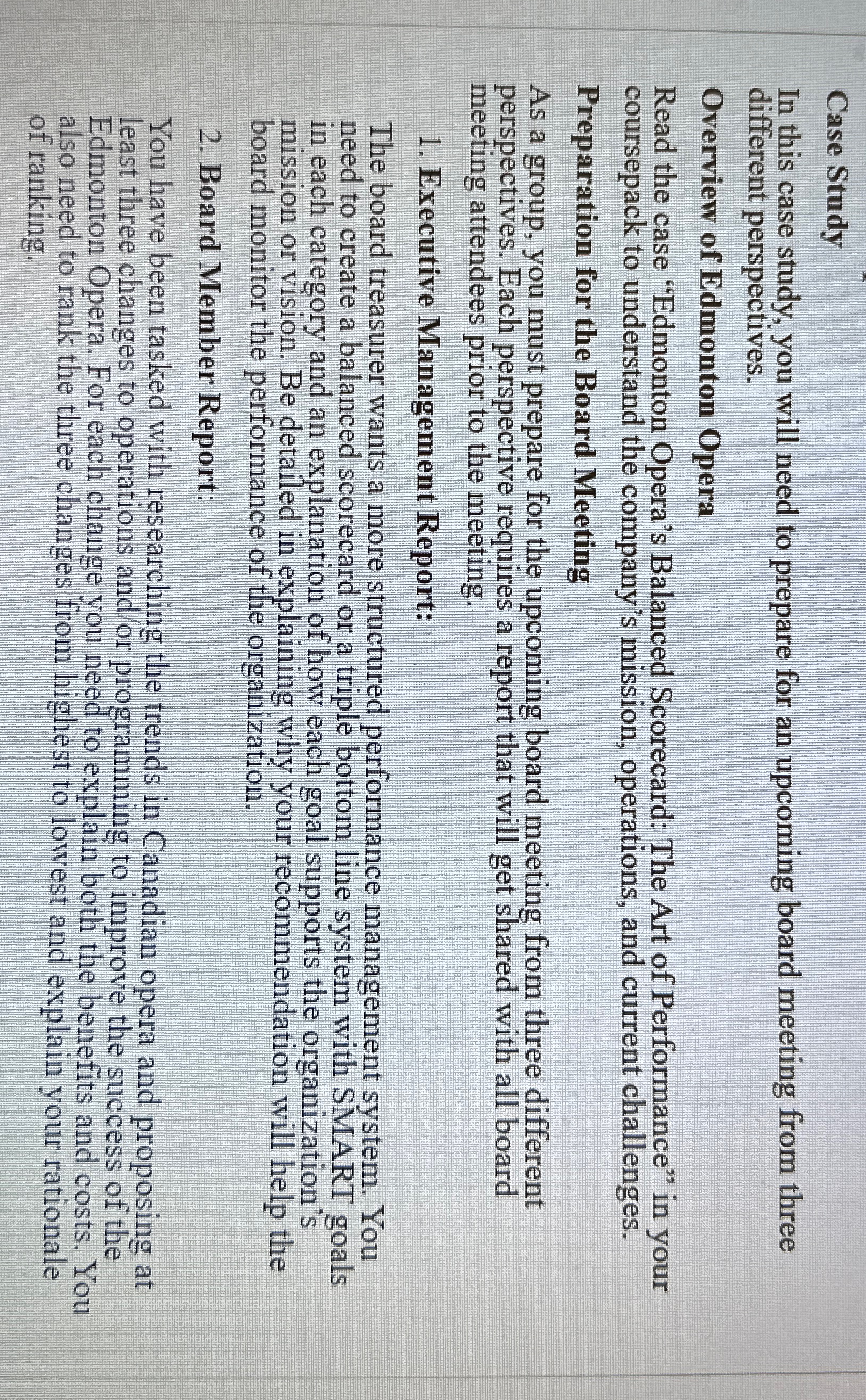  Case Study In this case study, you will need to prepare