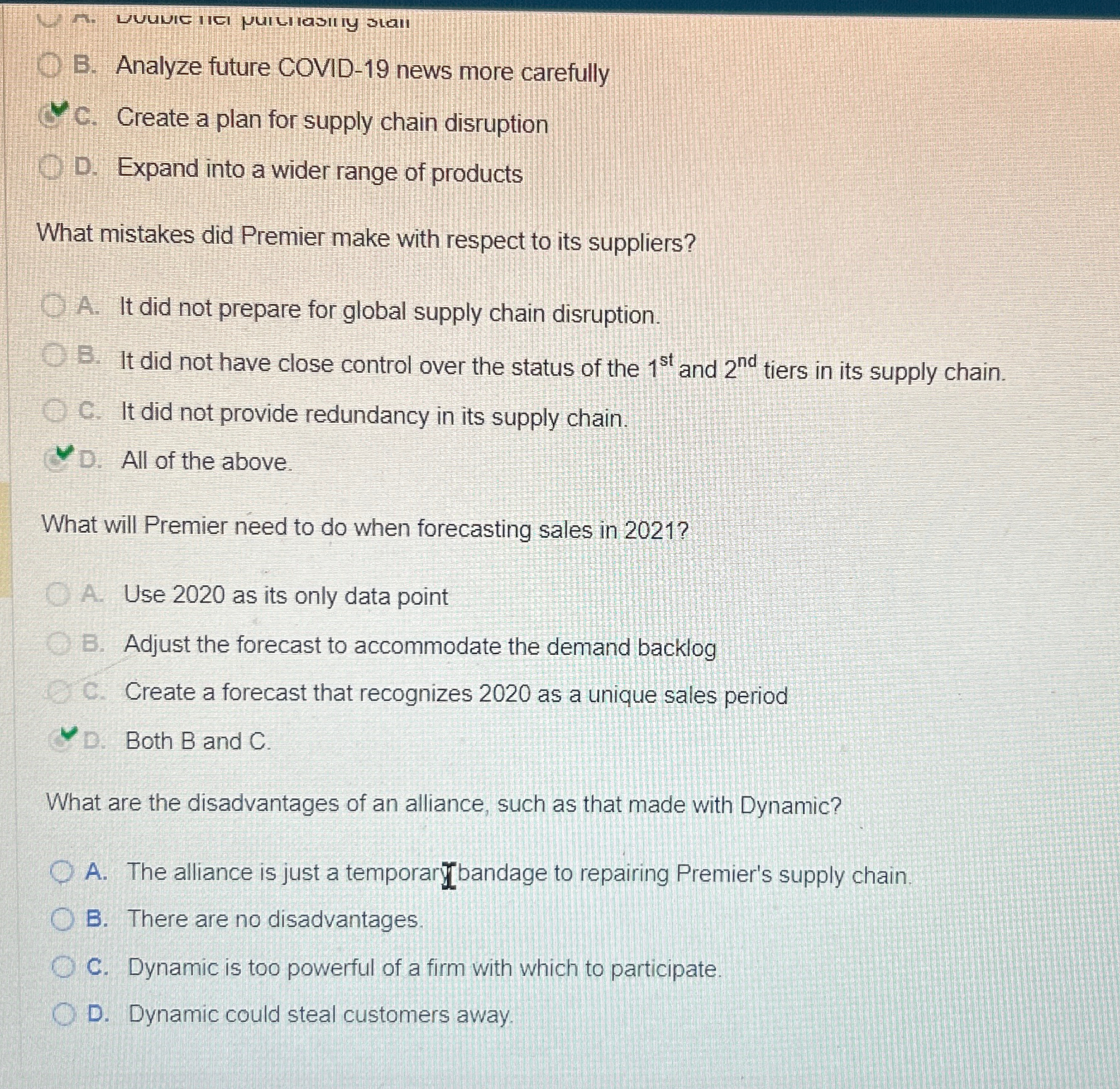  B. Analyze future COVID-19 news more carefully C. Create a plan