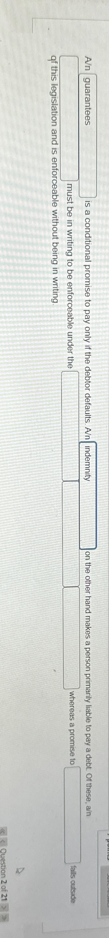  A1 is a conditional promise to pay only if the debtor