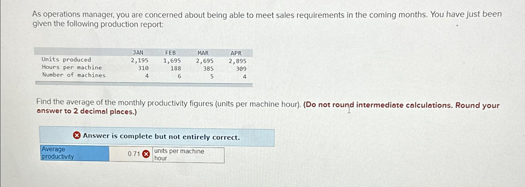 As operations manager, you are concerned about being able to meet
