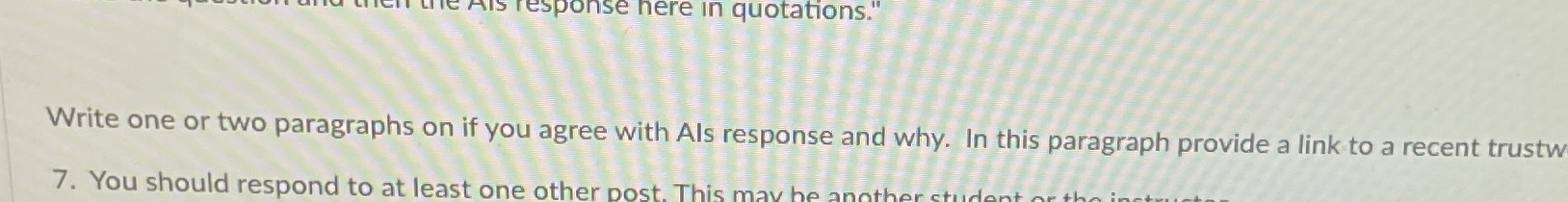  Write one or two paragraphs on if you agree with Als