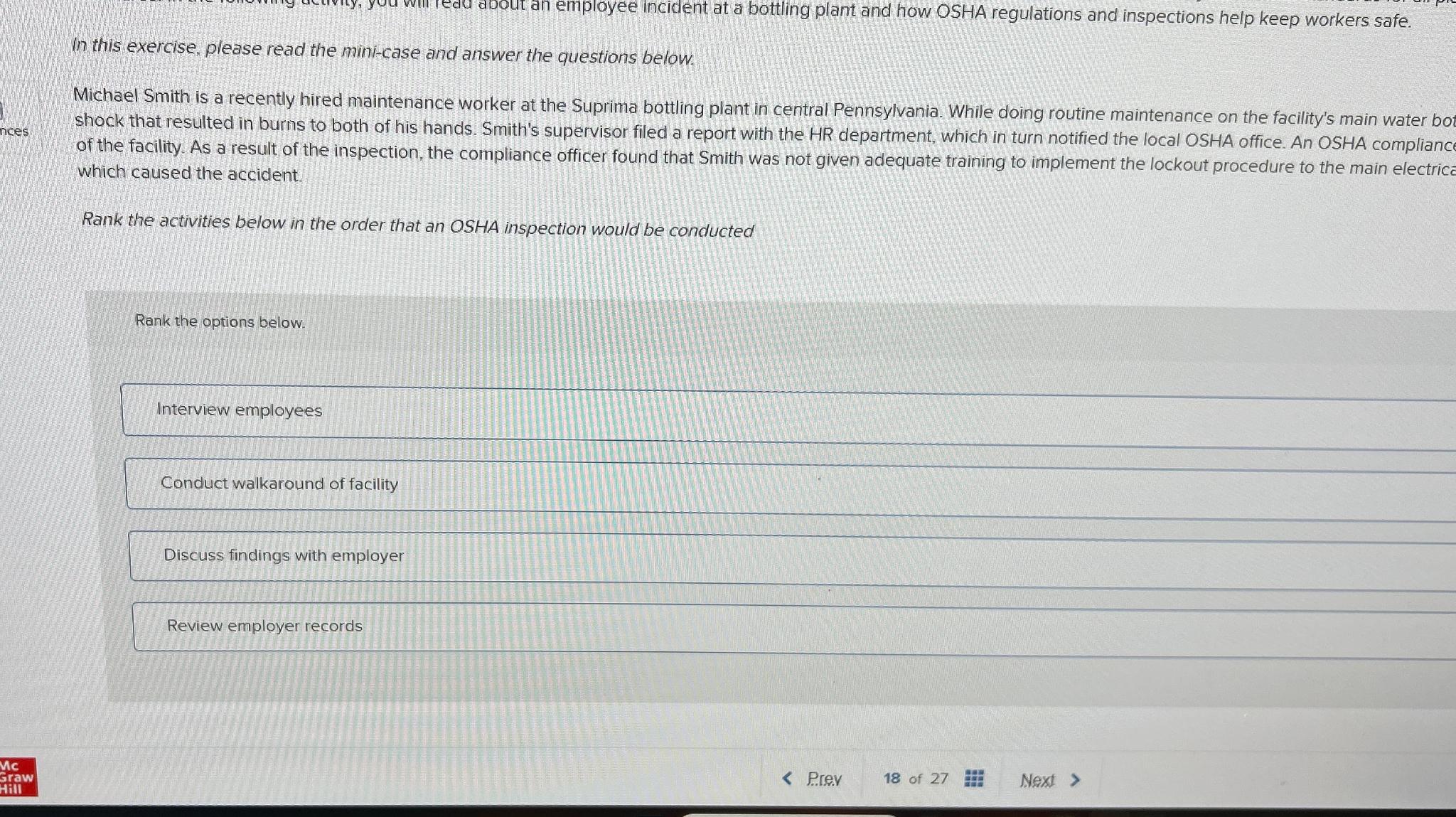  In this exercise, please read the mini-case and answer the questions