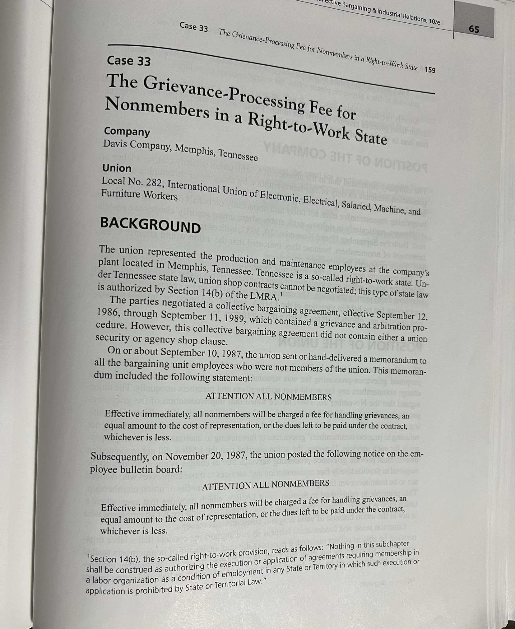  Case 33 The Grievance-P 65 Case 33 The Grievance-Processing Fee for