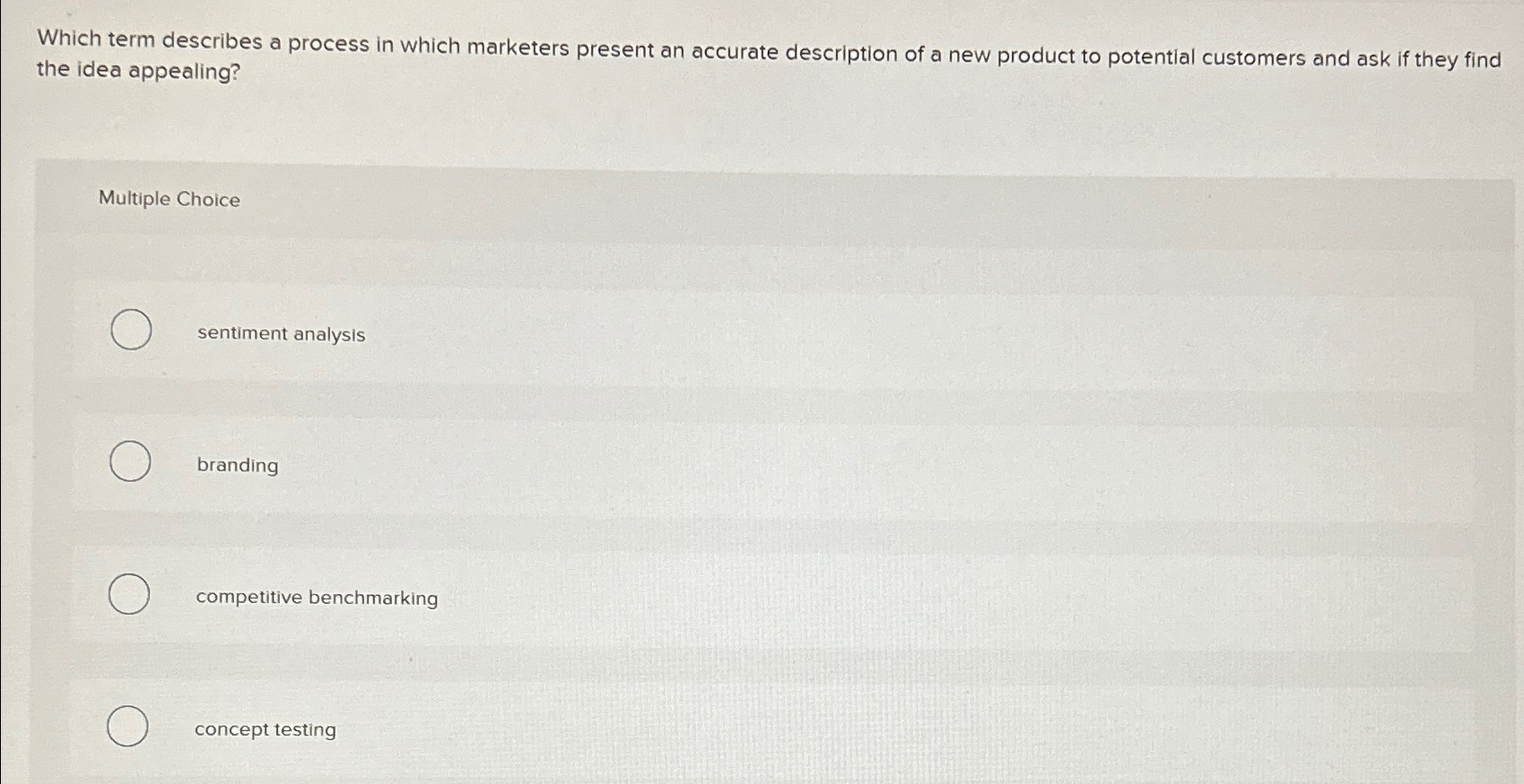  Which term describes a process in which marketers present an accurate