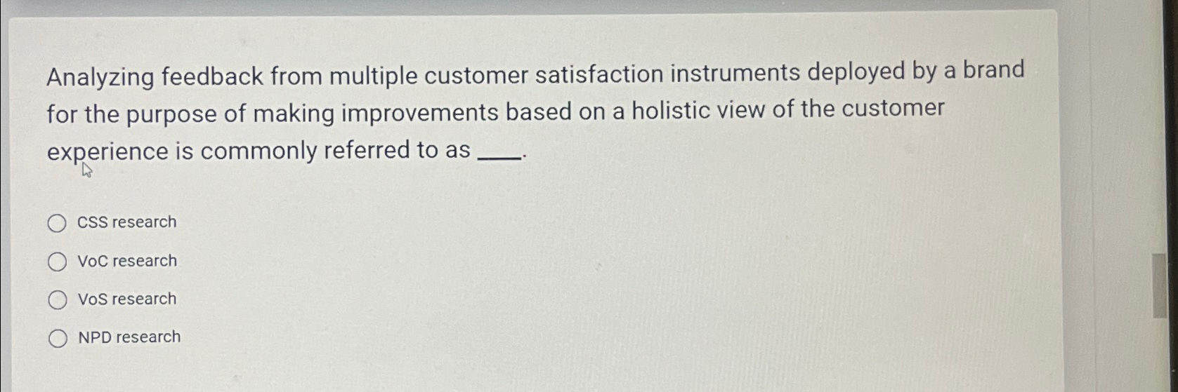  Analyzing feedback from multiple customer satisfaction instruments deployed by a brand
