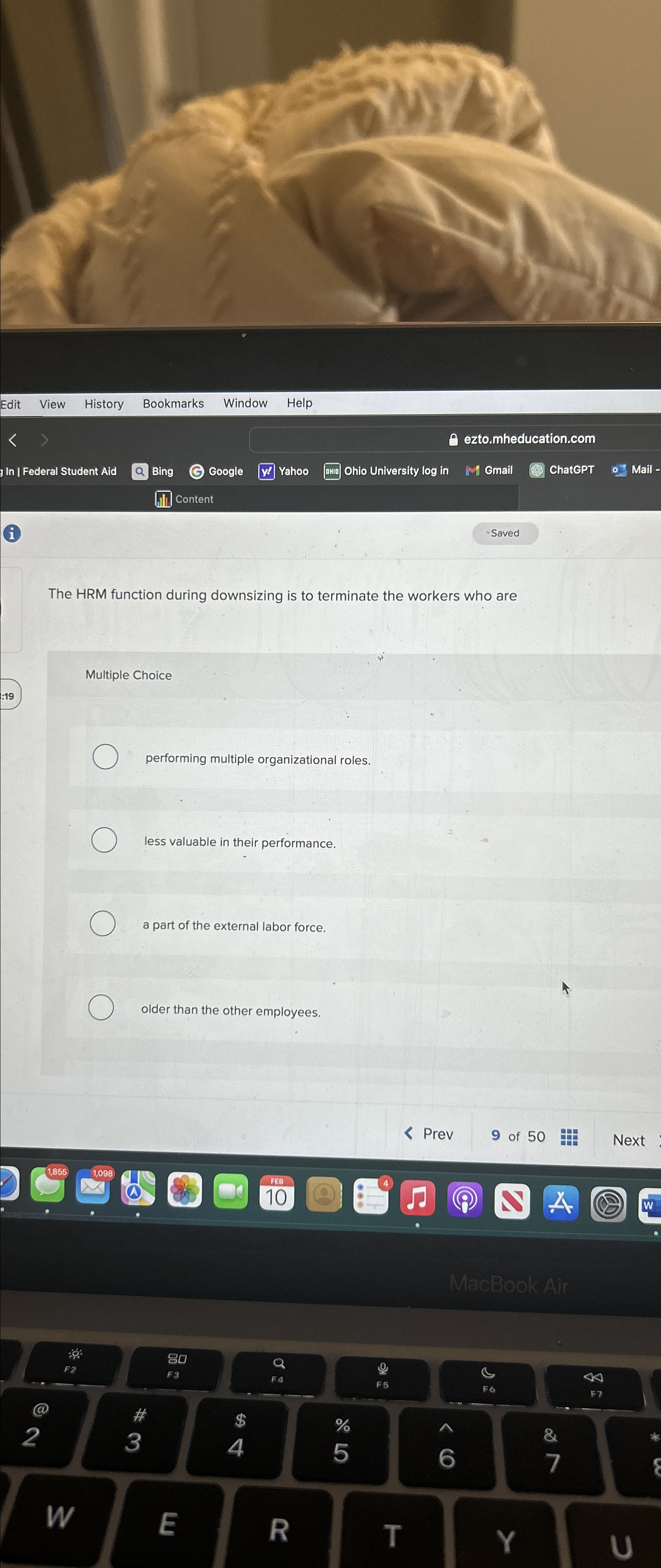  (i) The HRM function during downsizing is to terminate the workers