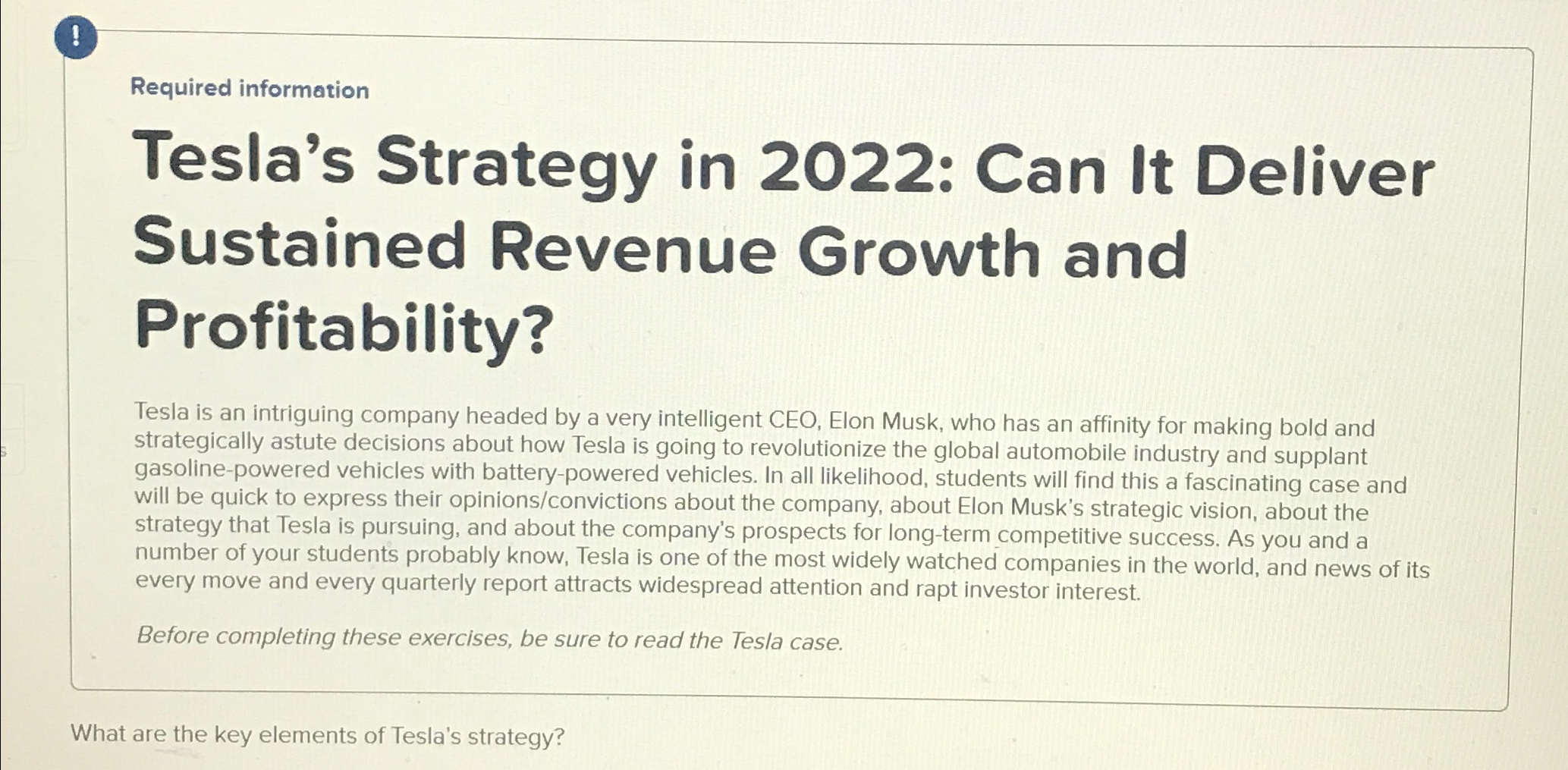  Required information Tesla's Strategy in 2022: Can It Deliver Sustained Revenue