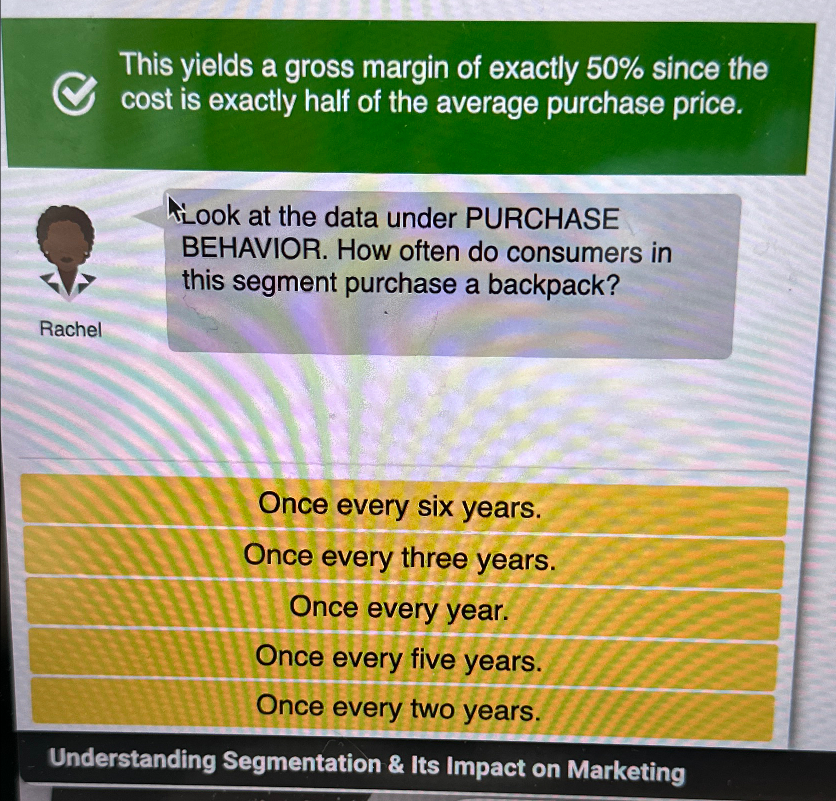  This yields a gross margin of exactly 50% since the cost