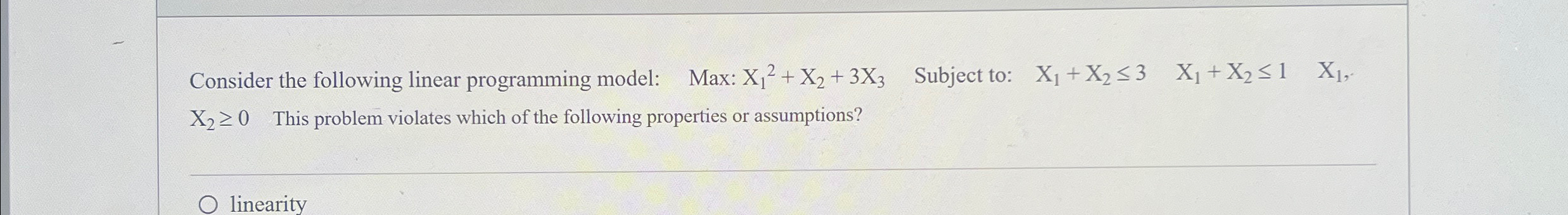  Consider the following linear programming model: , Max: x12+x2+3x3, Subject to: