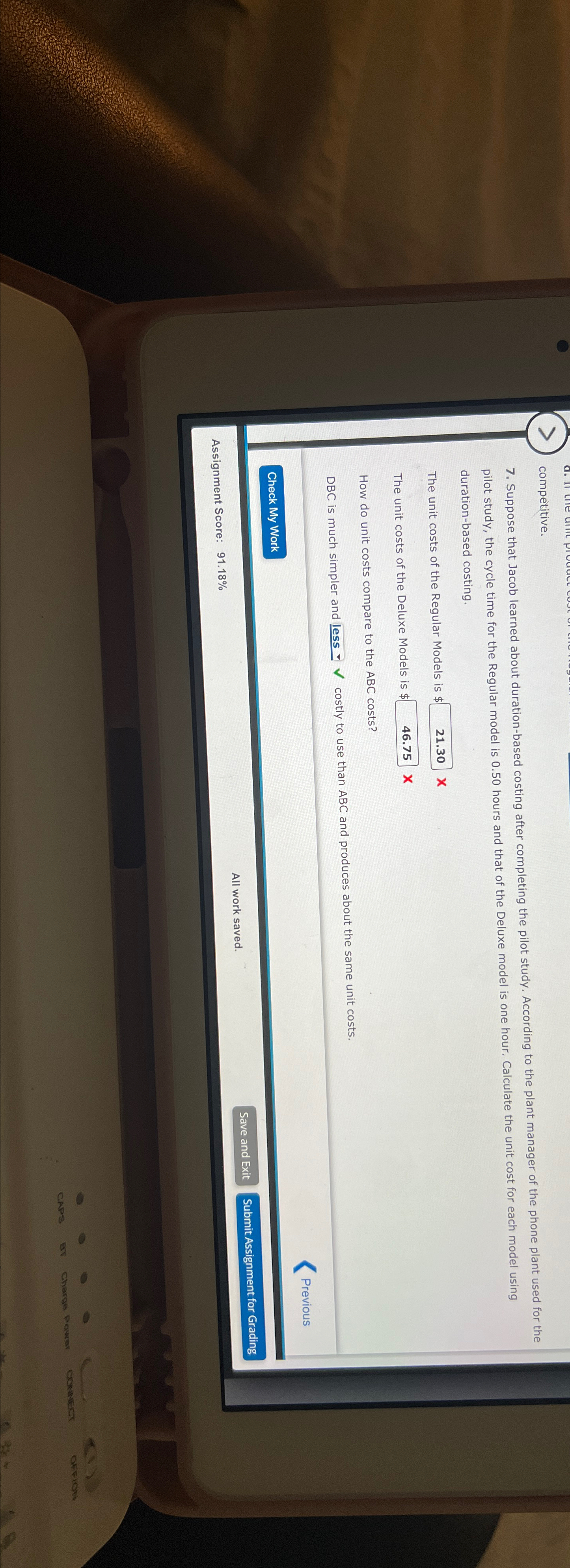  competitive. 7. Suppose that Jacob learned about duration-based costing after completing