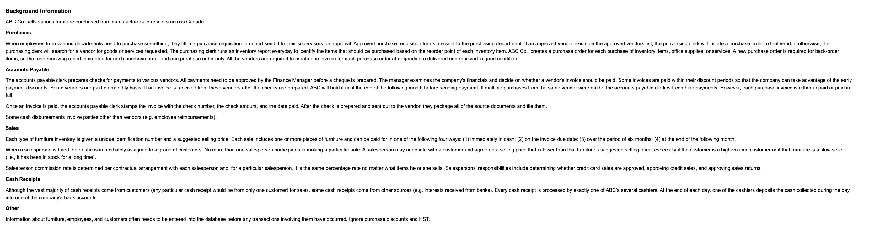 for ABC Co. with a MS Office application (e.g. PowerPoint, Word etc.).