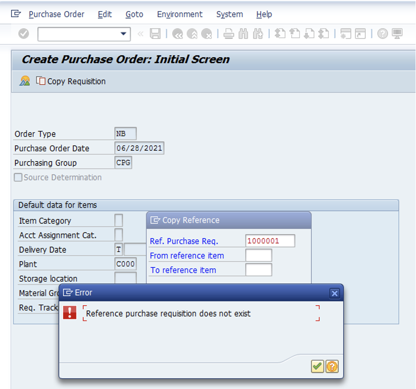 Assume when completing this exercise that you accidentally entered a nonexistent purchase