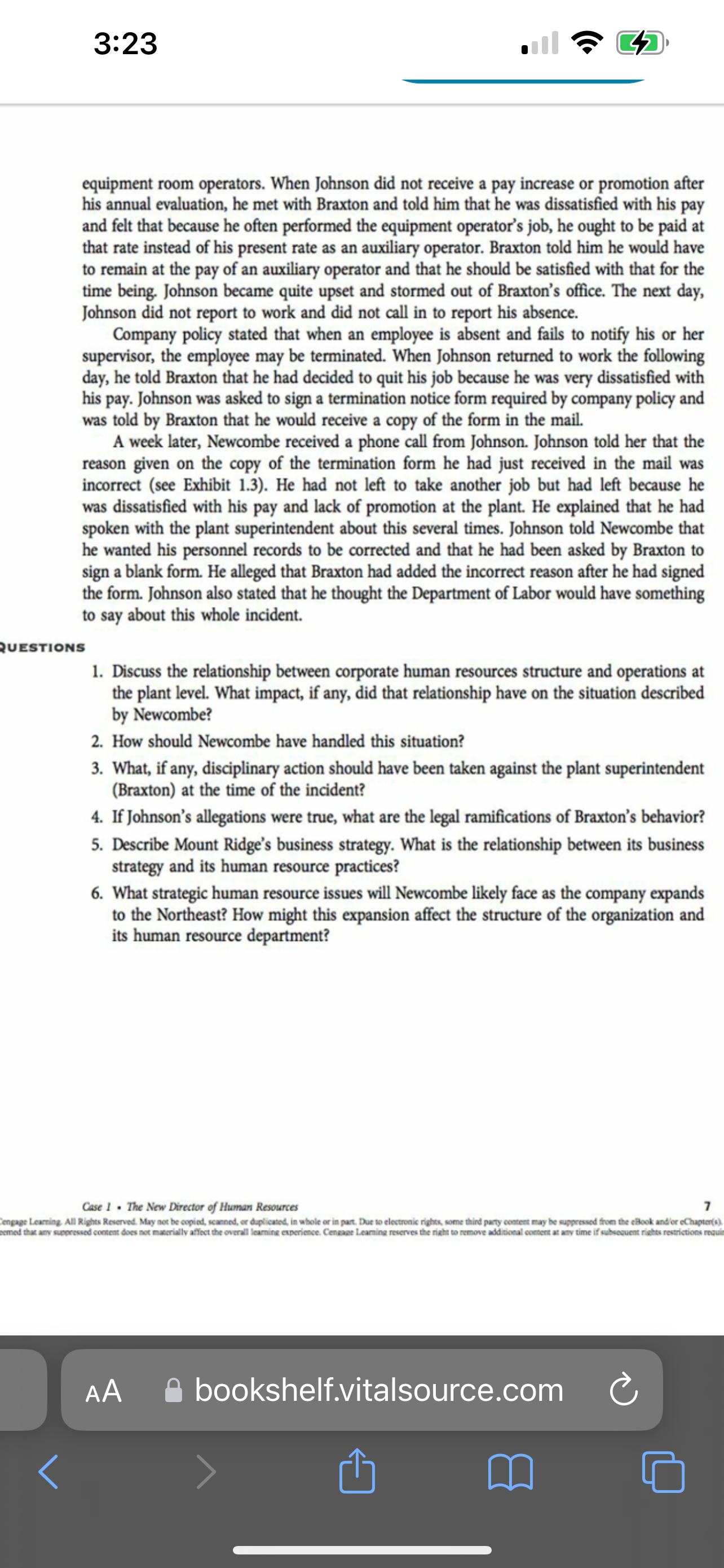  equipment room operators. When Johnson did not receive a pay increase